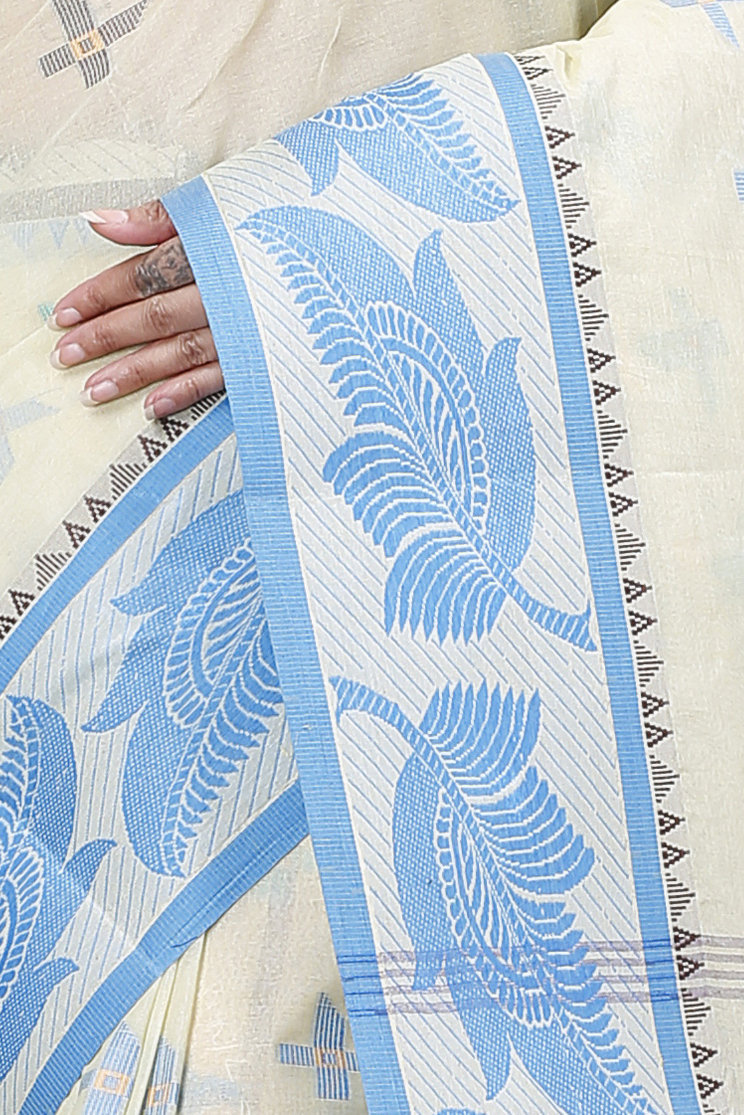 Gray Shade Pure Cotton Rowan Tant Saree (975)